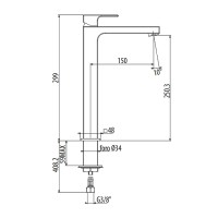 Смеситель для раковины Gattoni Kubik 2584/25C0 Хром