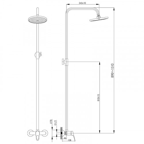 Душевая система Rossinka B35-44 Хром