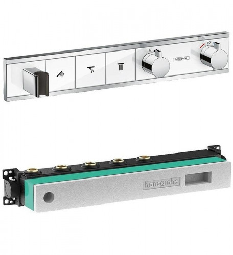 Смеситель для душа Hansgrohe RainSelect 15356400S с термостатом цвет Хром Белый