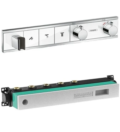 Смеситель для душа Hansgrohe RainSelect 15356400S с термостатом цвет Хром Белый