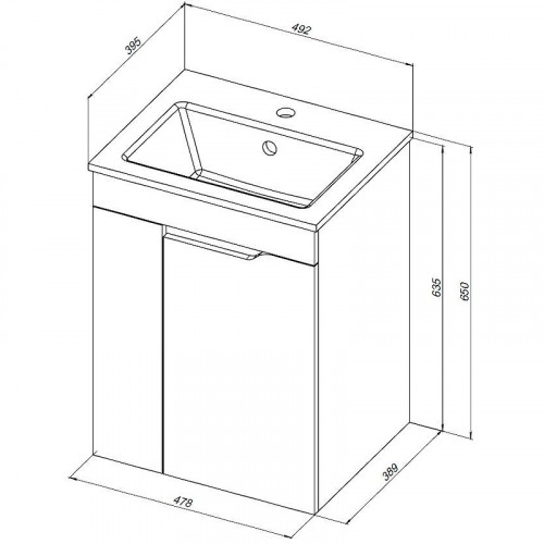 Тумба под раковину Aquanet Практика 50 330452 подвесная Маренго МДФ / ЛДСП