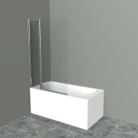 Шторка на ванну BelBagno UNO-V-11-90/150-C-Cr профиль Хром стекло прозрачное