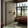 Душевая перегородка Maybah Glass MGD-679-6ш 1090x1950 в широком профиле Черный стекло бронзовое матовое