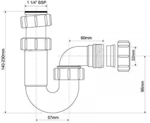 Сифон для раковины McAlpine MRW6 цвет Белый