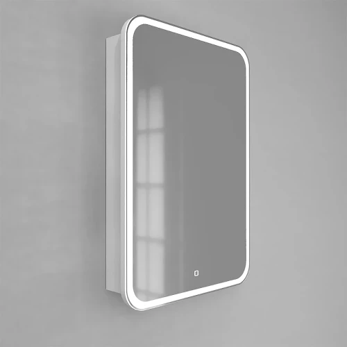 Зеркальный шкаф Jorno Modul 60 Mol.03.60/P/W/JR с подсветкой Белый МДФ / ЛДСП, стекло