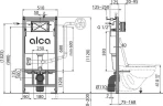 Инсталляция для унитаза Alcaplast AM101/1120-4:1 M570-VE-01 с клавишей смыва цвет Белый