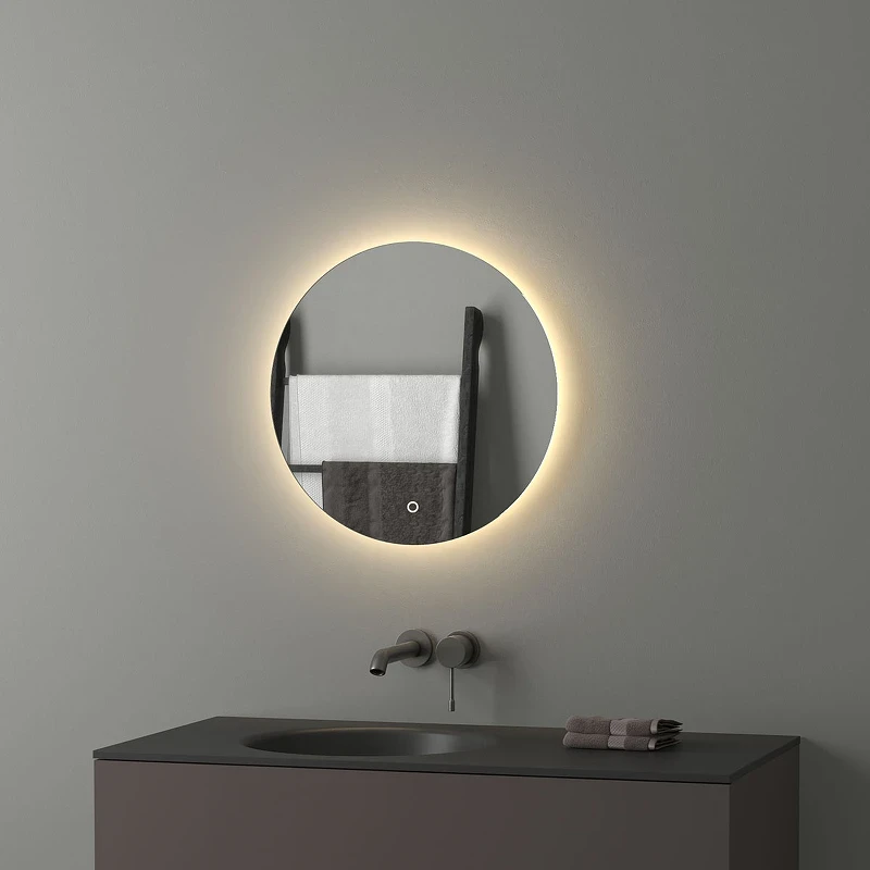 Зеркало Evoform Ledshine d50 BY 2652 с подсветкой 12 W - сенсорный выключатель - теплый белый свет стекло