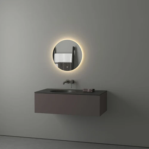 Зеркало Evoform Ledshine d50 BY 2652 с подсветкой 12 W - сенсорный выключатель - теплый белый свет стекло