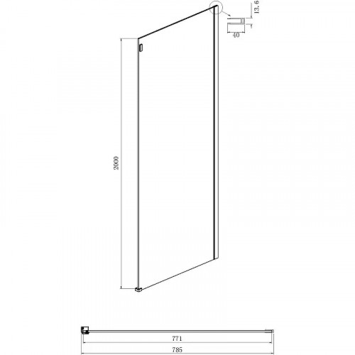 Душевая стенка Ambassador Benefit 80 80HBB профиль Черный cтекло тонированное