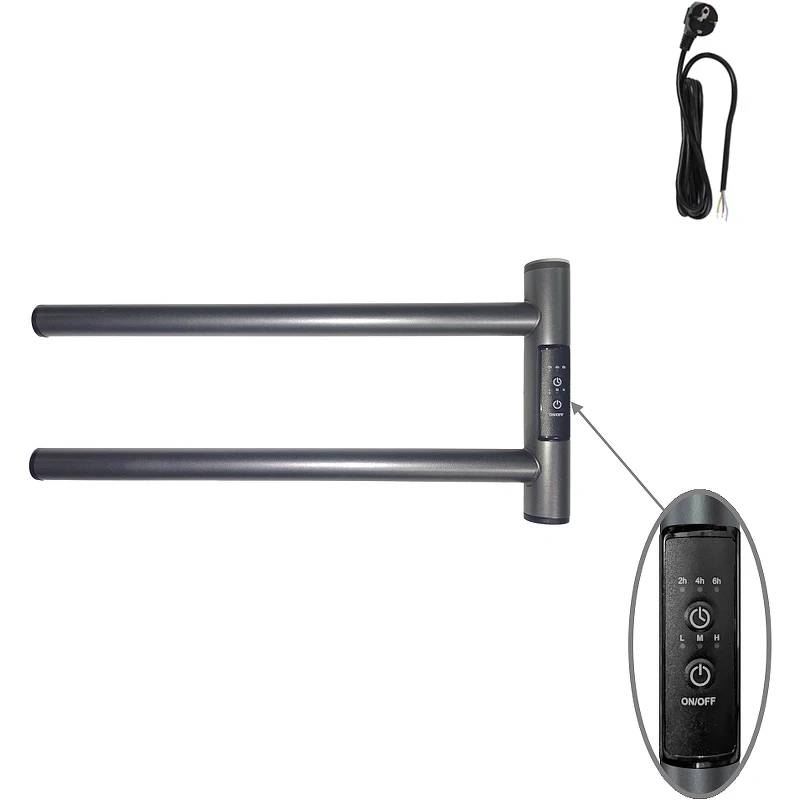 Электрический полотенцесушитель Маргроид Cook 190х110 Cook-1840-1049-7024R правый Графитовый серый нержавеющая сталь