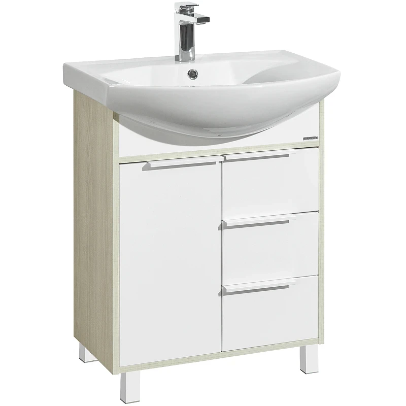 Тумба под раковину Aquaton Рико 60 1A213301RIB90 Белый Ясень фабрик МДФ / ЛДСП