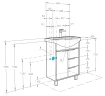 Тумба под раковину Aquaton Рико 60 1A213301RIB90 Белый Ясень фабрик МДФ / ЛДСП