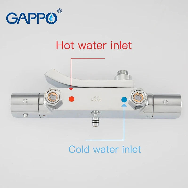 Душевая система Gappo G07 G2407-40 с термостатом Хром латунь на стену