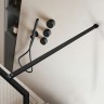 Душевая перегородка Vincea Walk-In 90 VSW-1HP900FLB профиль Черный матовый стекло рифленое