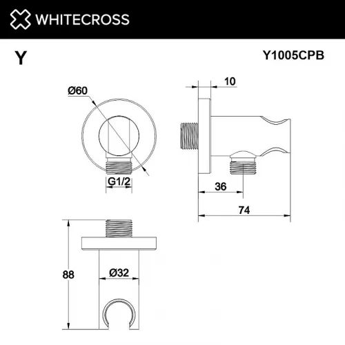 Шланговое подключение Whitecross Y copper brushed Y1005CPB цвет Медь брашированная