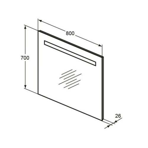 Зеркало Ideal Standard Mirror Light 80 T3342BH с подсветкой прямоугольное