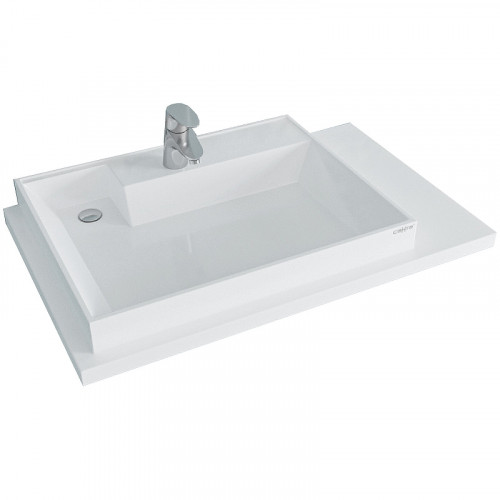 Раковина СанТа Юпитер 90 L 900128 на стиральную машину Белая искусственный камень (литьевой мрамор) на стиральную машину