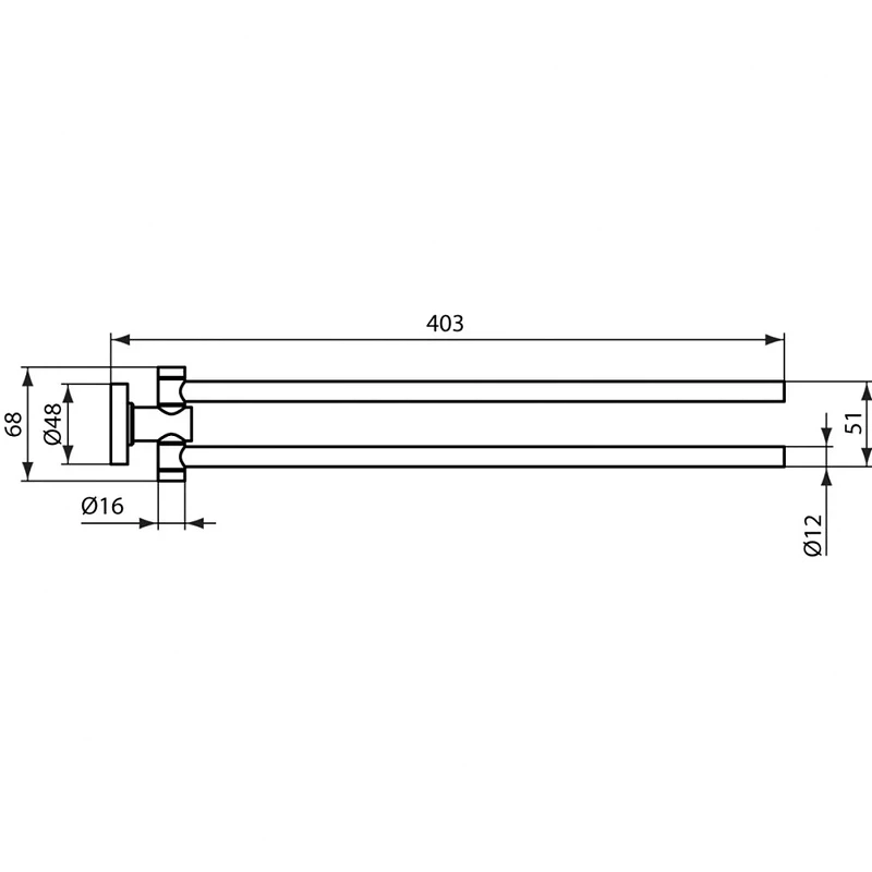 Полотенцедержатель Ideal Standard IOM A9131AA двойной Хром