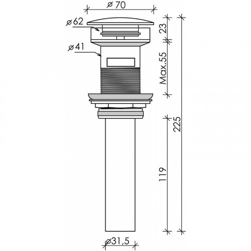 Донный клапан для раковины Ceramicanova CN2000x click-clack Белый