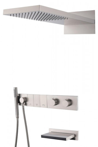 Душевая система Boheme Zodiac 133-2-NB с термостатом цвет Никель