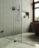 Душевая перегородка Maybah Glass MGD-261-6 990x1950 коннектор стена-стекло Черный стекло прозрачное