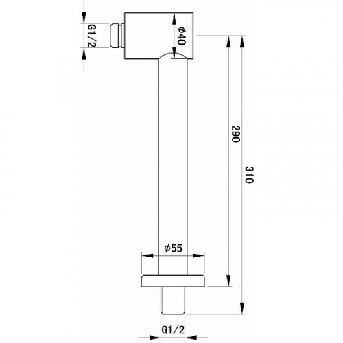 Кронштейн для верхнего душа Aquanet Round AF210-31R-S 245266 Сатин