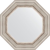 Зеркало Evoform Octagon 57х57 BY 3787 в багетной раме - Римское серебро 88 мм стекло