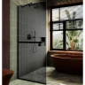 Душевая перегородка Maybah Glass MGD-735-6у 890x1950 в узком профиле Черный стекло графитовое