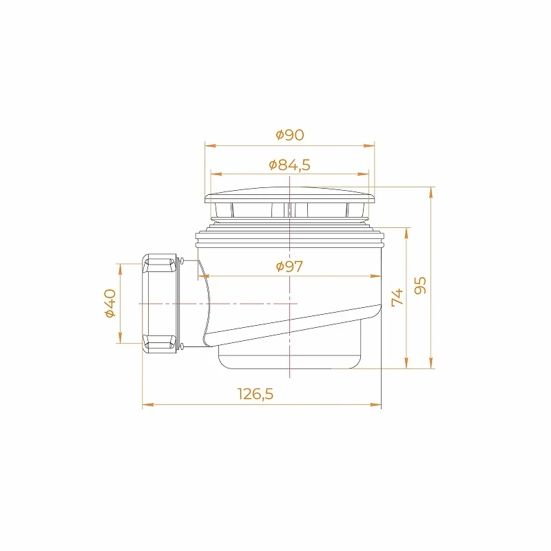 Сифон для душевого поддона RGW E510C 81245100-01 цвет Хром