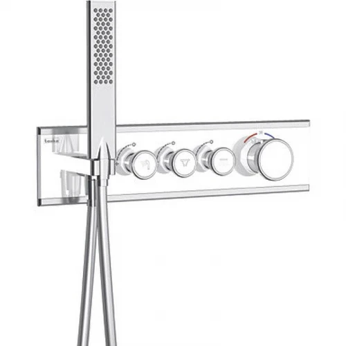 Смеситель для душа Teska Shine SH3001 с термостатом Хром Белое стекло