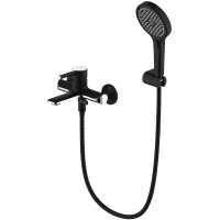 Смеситель для ванны Gappo G03-6 G3203-6 Черный матовый Хром латунь на стену