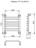 Водяной полотенцесушитель Ника Trapezium ЛТ (Г2) 60/40 Хром нержавеющая сталь