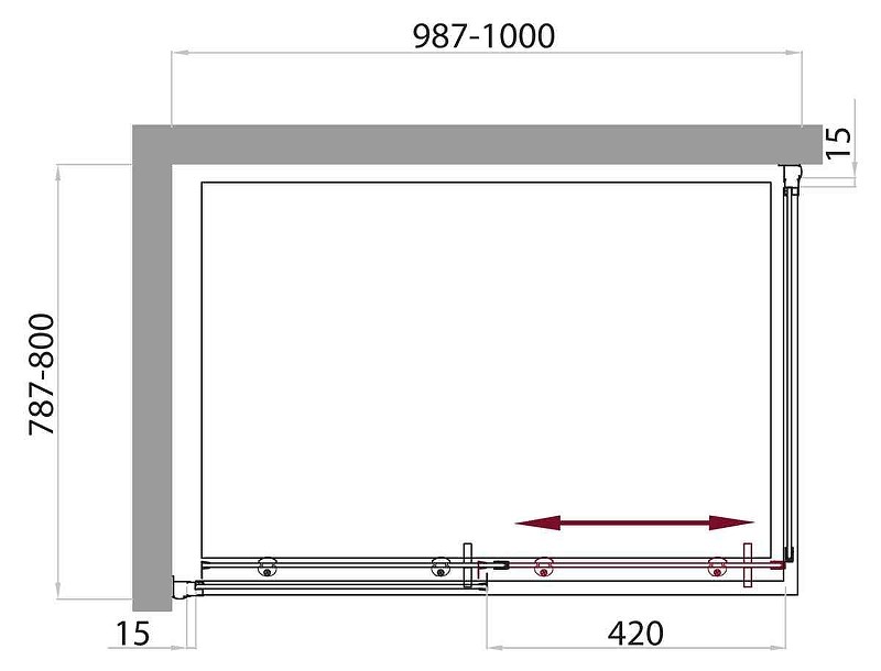 Душевой уголок BelBagno Uno AH-1 100x80 профиль Хром стекло прозрачное