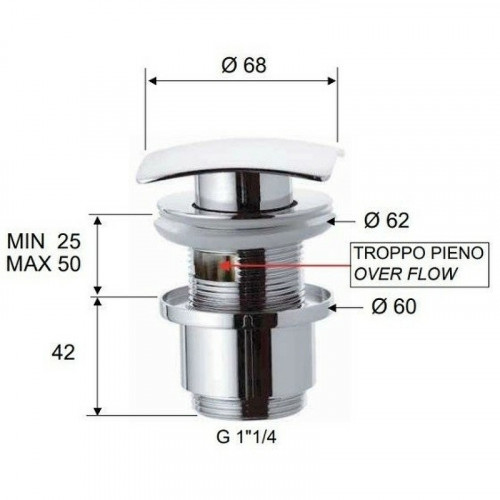 Донный клапан Remer 905SCC2114VO click-clack Бронза