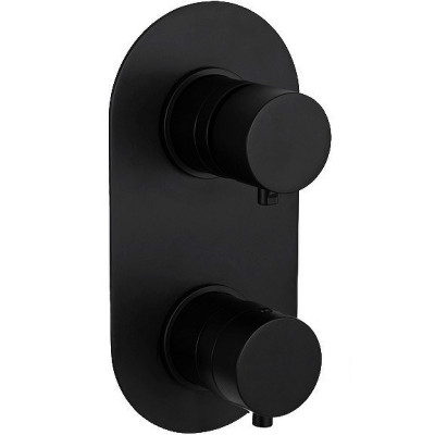 Смеситель для душа Remer Minimal Thermo NT93KBNO с термостатом Черный матовый латунь встраиваемый