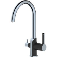 Смеситель для кухни Haiba HB76805-7 Черный матовый Хром латунь