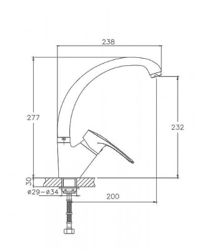 Смеситель для кухни Cron CN77318-MC Мрамор