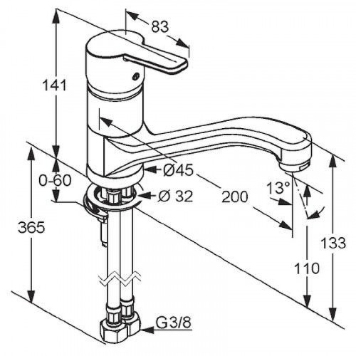 Смеситель для кухни Kludi Logo Neo 379130575 Хром латунь