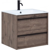 Тумба с раковиной Aquanet Lino 60 271944 подвесная Дуб Веллингтон МДФ / ЛДСП