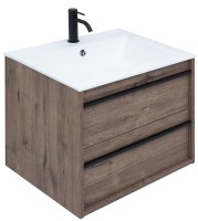Тумба с раковиной Aquanet Lino 60 271944 подвесная Дуб Веллингтон МДФ / ЛДСП