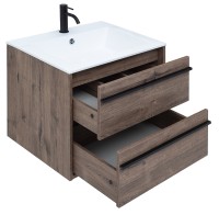 Тумба с раковиной Aquanet Lino 60 271944 подвесная Дуб Веллингтон МДФ / ЛДСП