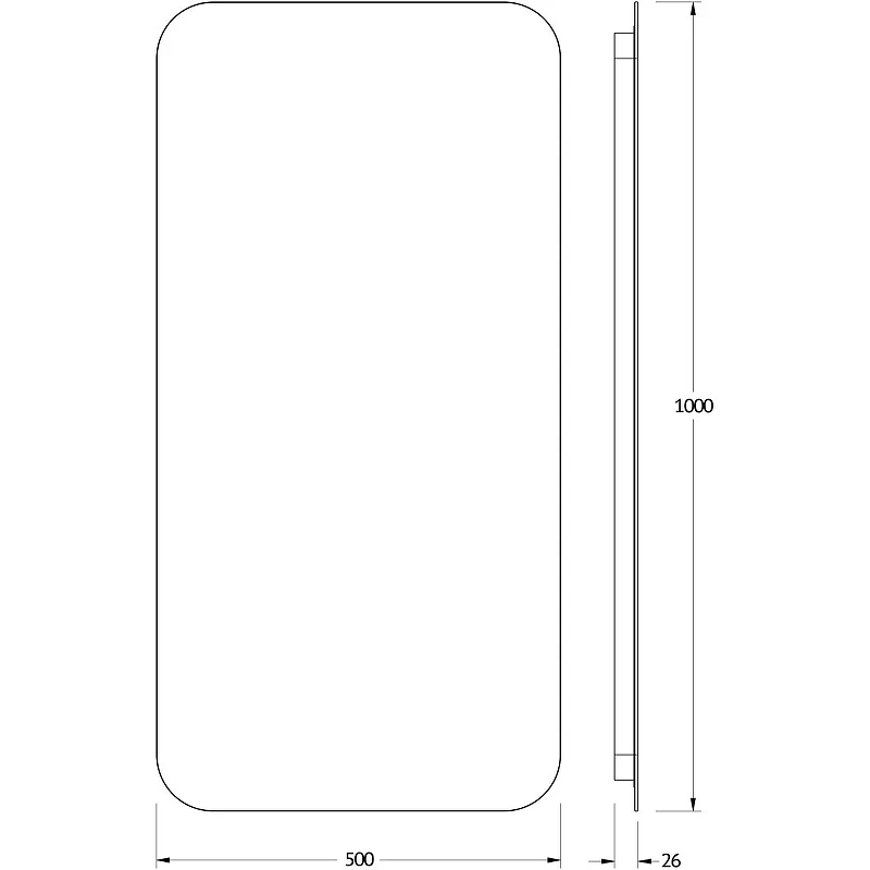 Зеркало Defesto Opti 50x100 DF 2805S с подсветкой 28W-4500К/Сенсорный выключатель/Нейтральный белый свет