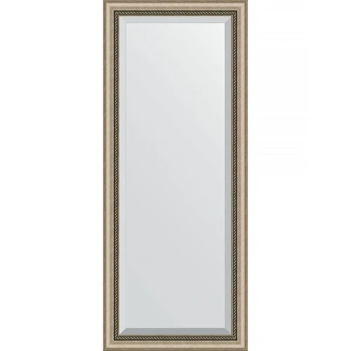 Зеркало Evoform Exclusive 153х63 BY 1182 с фацетом в багетной раме - Состаренное серебро с плетением 70 мм стекло