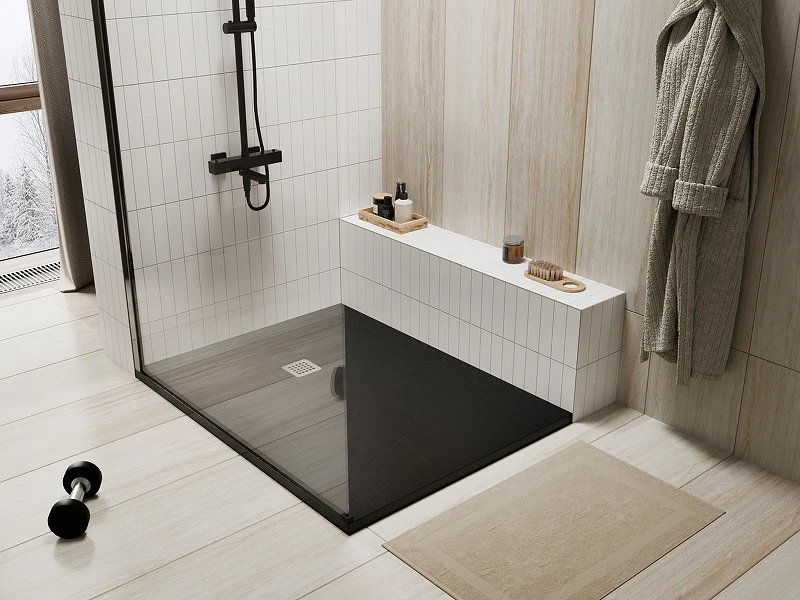 Душевой поддон из искусственного камня WasserKRAFT Dill 120x80 61T06 Черный матовый