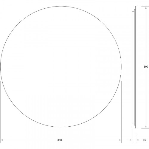 Зеркало Defesto Opti 80x80 DF 2855 с подсветкой 25W-3000К/Без выключателя/Теплый белый свет