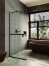 Душевая перегородка Maybah Glass MGD-714-6у 1190х1950 в узком профиле с полотенцедержателем Черный стекло прозрачное