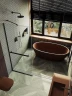 Душевая перегородка Maybah Glass MGD-714-6у 1190х1950 в узком профиле с полотенцедержателем Черный стекло прозрачное