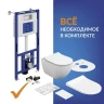 Унитаз с инсталляцией Cersanit Brasko Smart DPL EO Slim + Aqua 50 Prime P 69321 цвет Белый с сиденьем Микролифт и клавишей смыва цвет Черный матовый