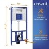 Унитаз с инсталляцией Cersanit Brasko Smart DPL EO Slim + Aqua 50 Prime P 69321 цвет Белый с сиденьем Микролифт и клавишей смыва цвет Черный матовый