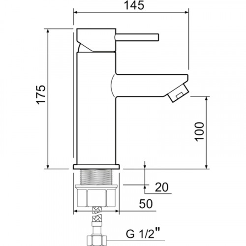 Смеситель для раковины Ростовская Мануфактура Сантехники SUS124BL-001F Черный